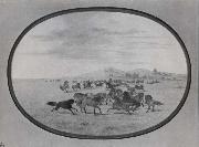 George Catlin Wild Horses at Play painting